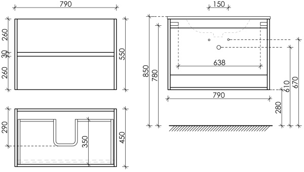 Тумба под раковину Sancos  Urban UR80W белый глянец